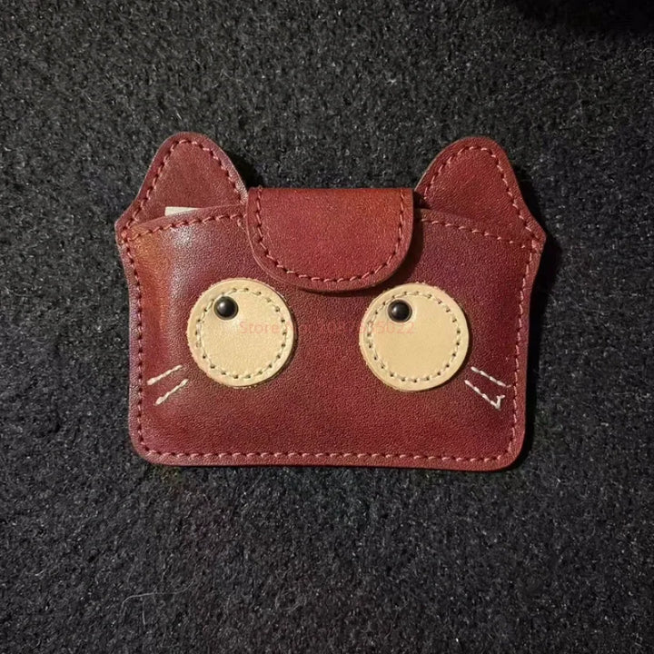 New Retro Cat Zero Wallet Mini Coin Storage Bag Cartoon Cute Id Card Sleeve Anti Loss Wear-Resistan Bank Card Bag Gifts