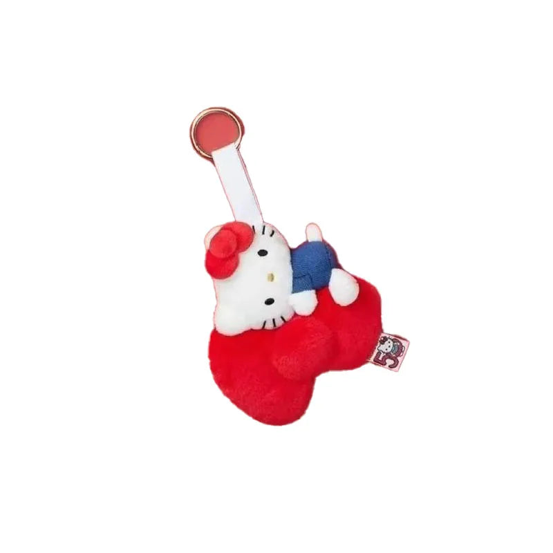 Kawaii Sanrio Hello Kitty 50Th Anniversary Bow Keychain Cartoon Plush Toys Backpack Pendant Peripheral Friends Birthday Gifts