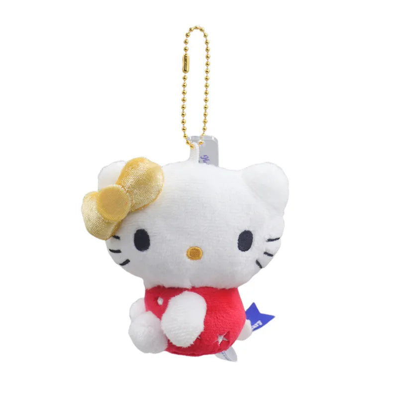 Kawaii Sanrio Hello Kitty 50Th Anniversary Plush Toys Tiny Chum Keychain Backpack Pendant Doll Girls Christmas Birthday Gift