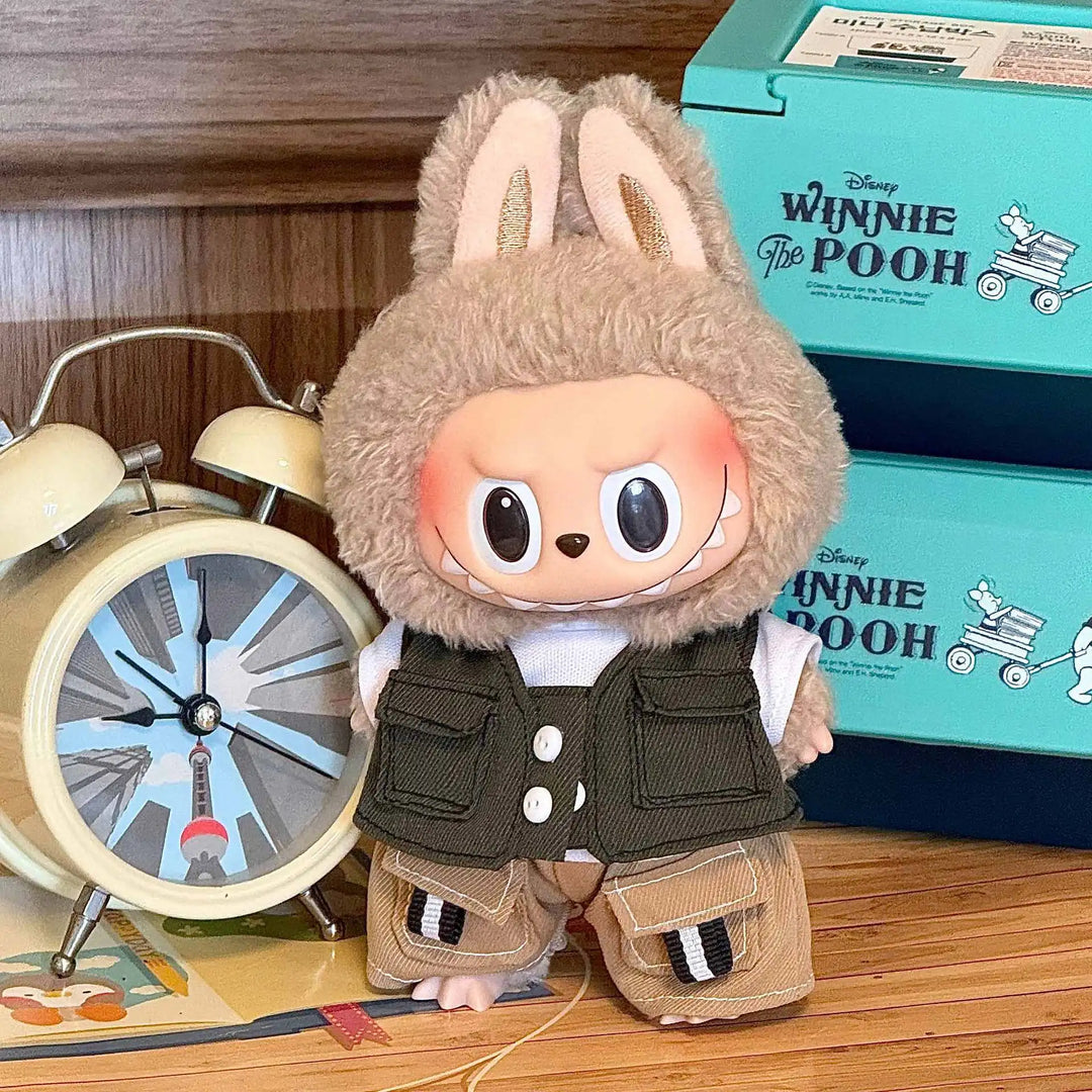 15/17cm Labubu I II III Idol Dolls Pocket Workwear Suit Set Mini Plush Doll'S Clothes 10CM Cotton Doll DIY Accessories