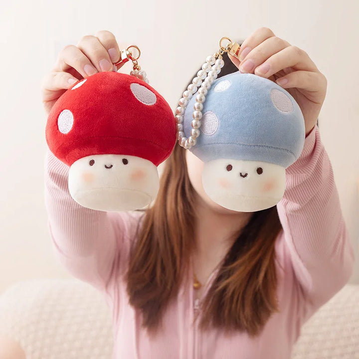 Mushroom Plush Stuffed Soft Plant Mushroom Key Pendant 10cm Small Size Soft Doll Bag Decoration Pendant Kids Toys Gift