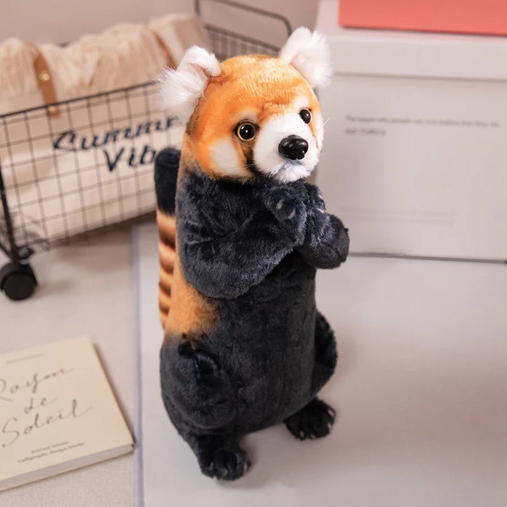 35cm New Kawaii Wild Animal Plush Doll Standing Blessing Red Panda Otter Sea Otter Kangaroo Raccoon Plush Toy Home Decoration