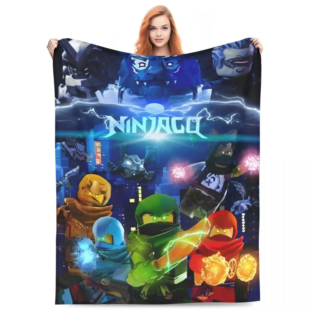 N-ninjagos Knitted Blankets Coral Fleece Plush Super Soft Throw Blankets for Bed Bed Rug