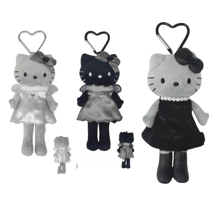 Kawaii 15cm sanrio Angel Series NIC Hello Kitty plush Keychain Long Legs black skin Kitty doll Pendant Heisei y2k Bag charm gift