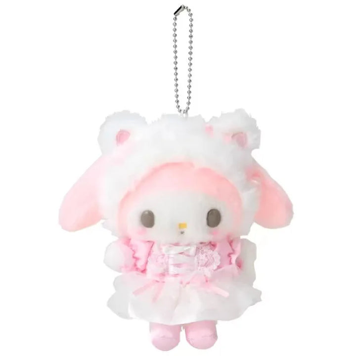 Kawaii Sanrio Kuromi Cinnamoroll Plush Toys Keychain Cartoon Hello Kitty My Sweet Piano Backpack Pendant Girls Birthday Gifts