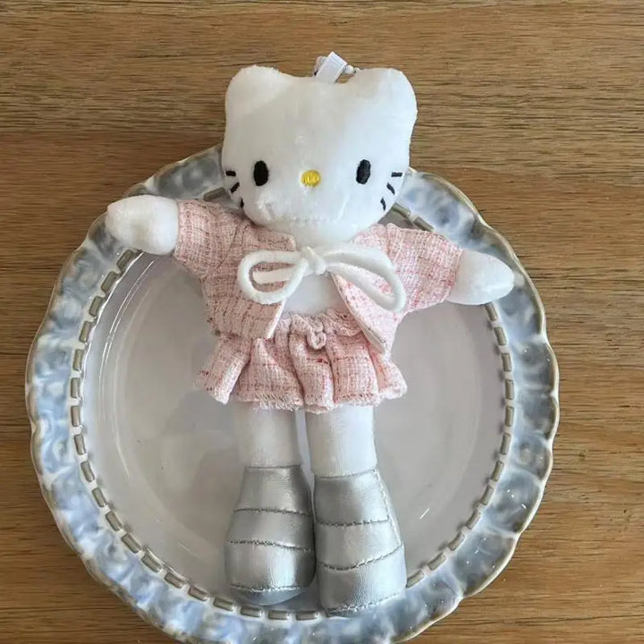 Kawaii Sanrio Black Skin Hello Kitty Plush Toys Keychain Backpack Pendant Keychain Decoration Couple Birthday Gift Peripherals