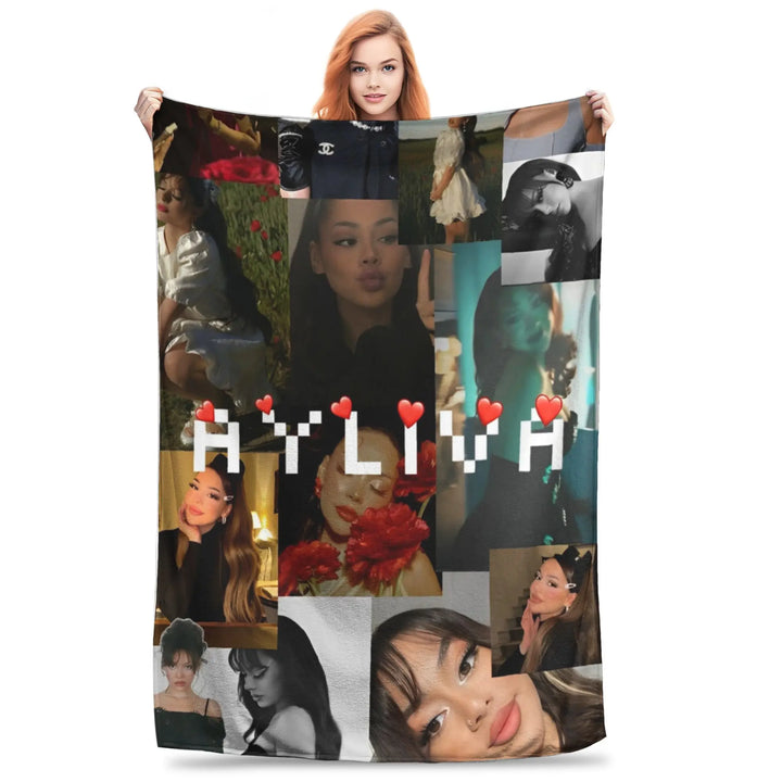 Singer Ayliva Schwarzes Herz Blanket  Plush Awesome Breathable Throw Blanket for Home Textile Decor