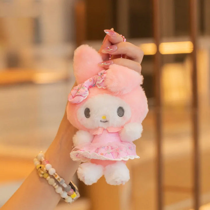 Sanrio Kuromi My Melody Kawaii Plush Toys Keychain Backpack Pendant Cartoon Doll Decoration Creative Gift for Friends' Birthday