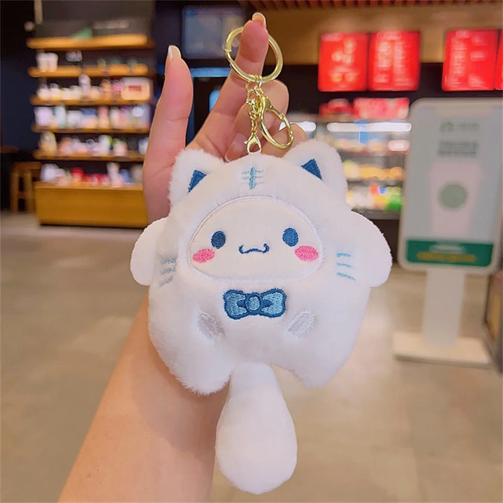 Sanrio Hello Kitty Plush Keychain Dolls Kawaii Kuromi Cinnamoroll Cartoon Plush Backpack Pendant Accessories Girls Gifts Toys