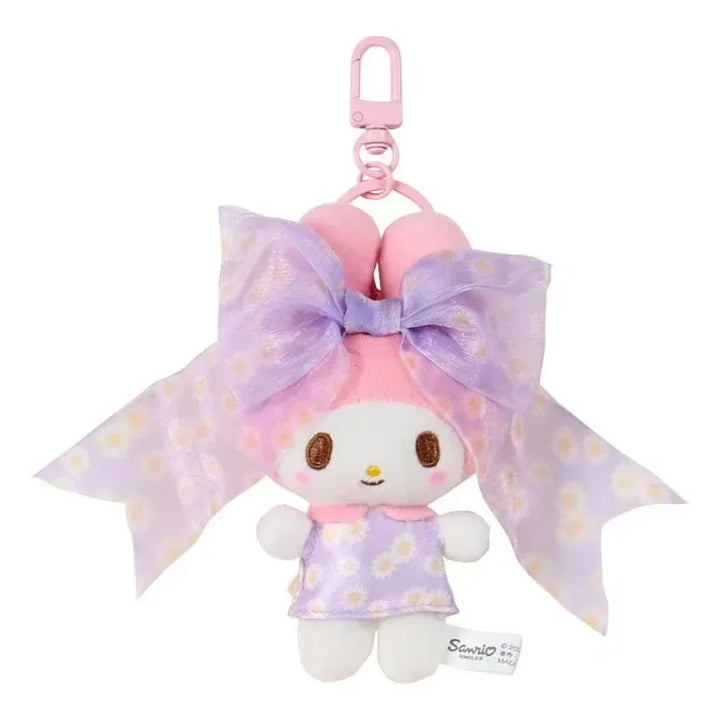 Sanrio My Melody Kawaii Cartoon Plush Toy Keychain Cute 50Th Anniversary Backpack Pendant Decoration Girl Birthday Creative Gift