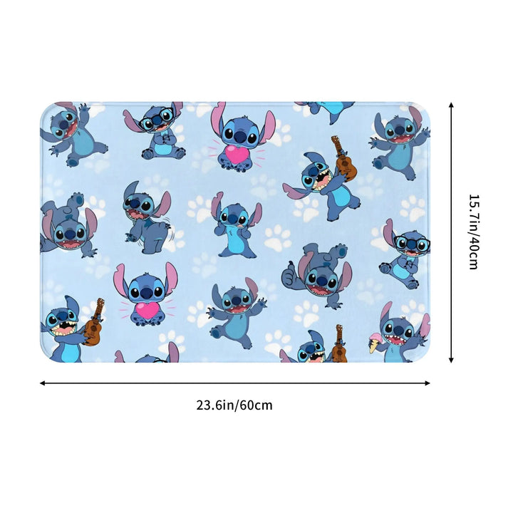 Lilo And Stitch Cartoon Bathroom Rugs Mat Extra Soft and Absorbent  Bath Rugs Mats Carpet Non-Slip for Shower Tub