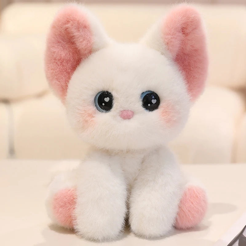 Kawaii Calico Cat Plush Toy Lifelike Animal Devon Cat Soft Doll Office Classroom Desk Decoration Kids Toys Gift Cat Lovers