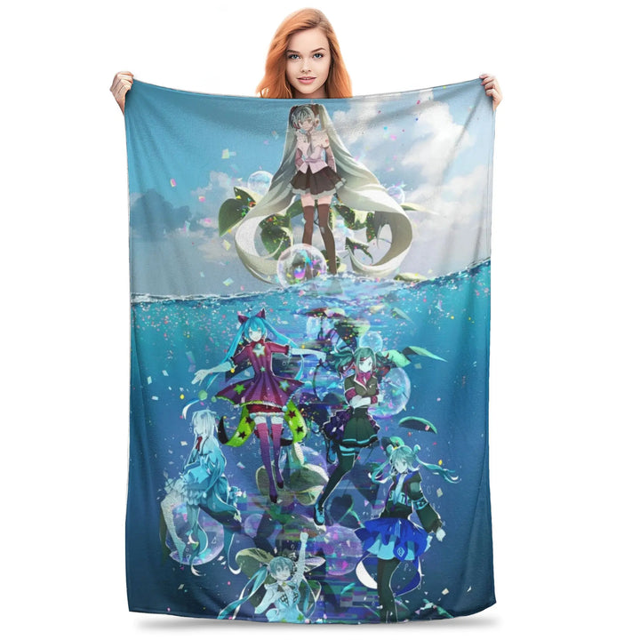 Project Sekai Fleece Blankets  Awesome Throw Blankets for Home Hotel Sofa  125*100cm Quilt