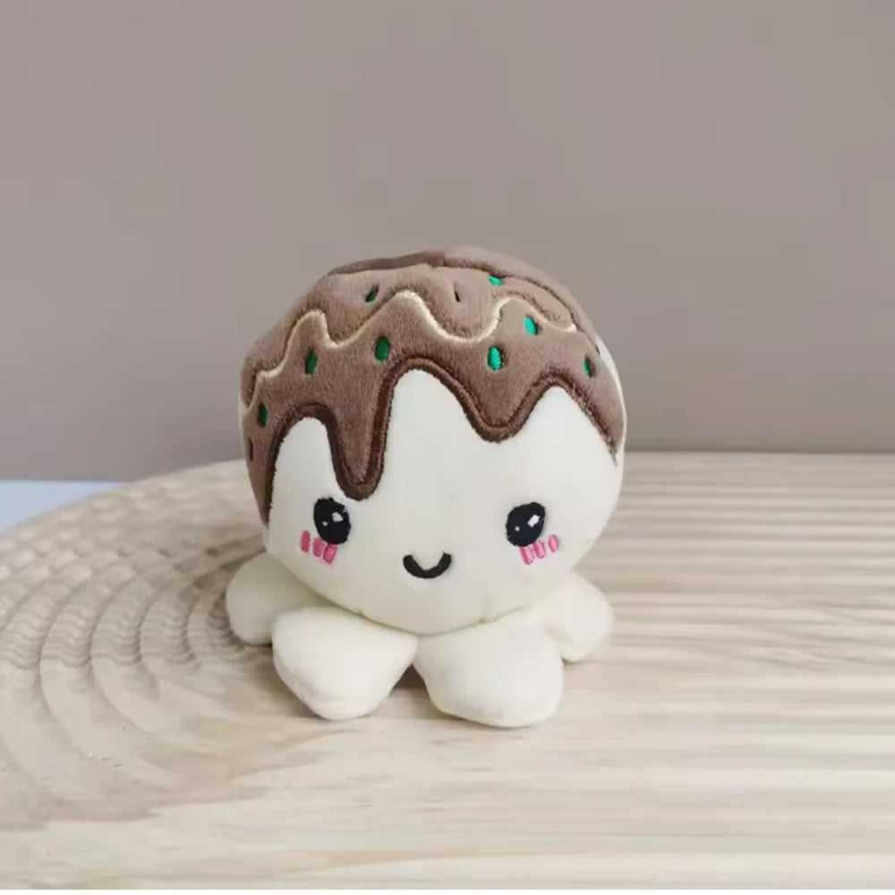 Mini Octopus in Pirate Boat Plushie Takoyaki Cosplay Octopus Soft Doll Birthday Gifts Creative Amusing Food Plush Toys Snacks