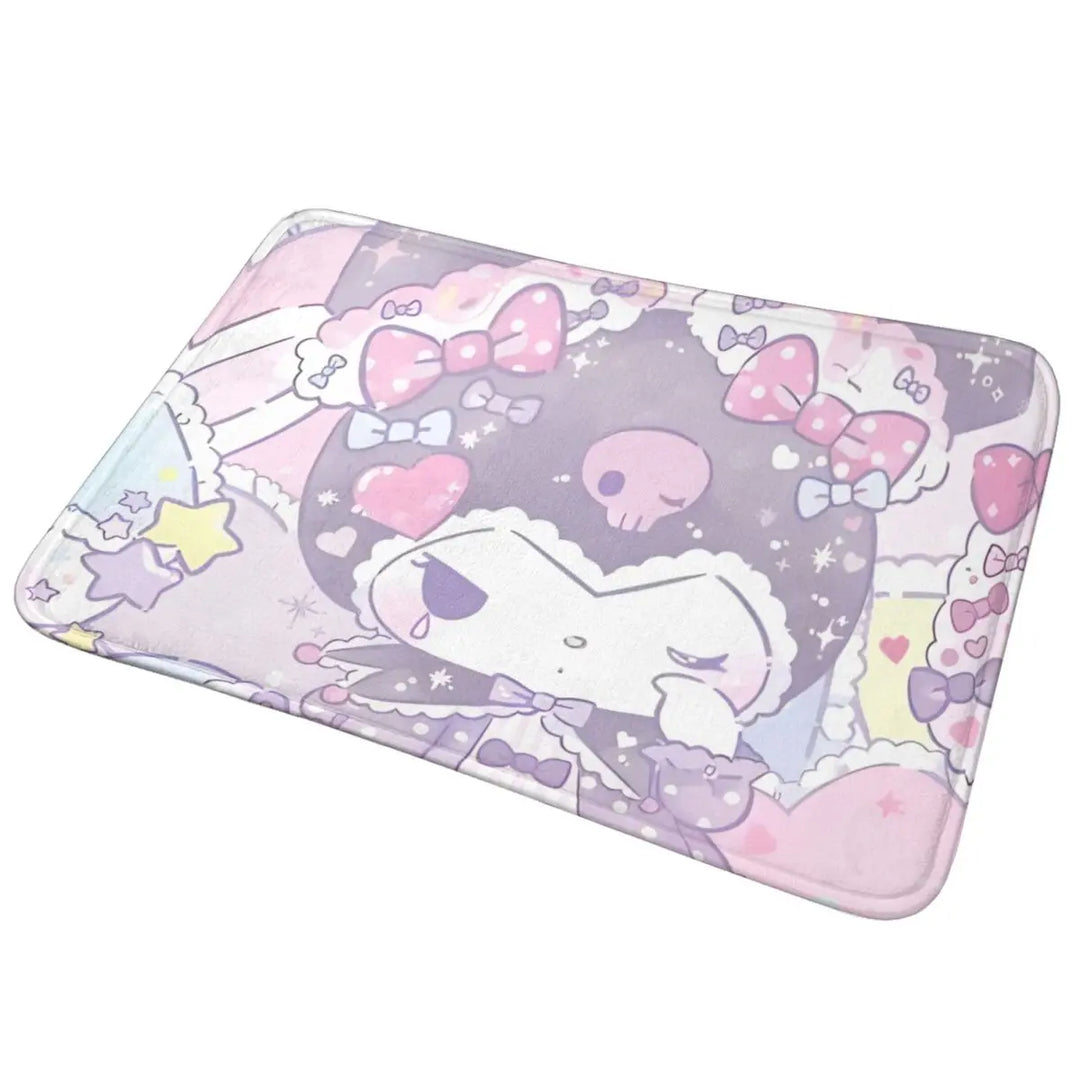 Funny Cute Kuromi Cartoon Bathroom Rugs Mat Super Soft Bath Rugs Mats Carpet Non-Slip for Shower Tub