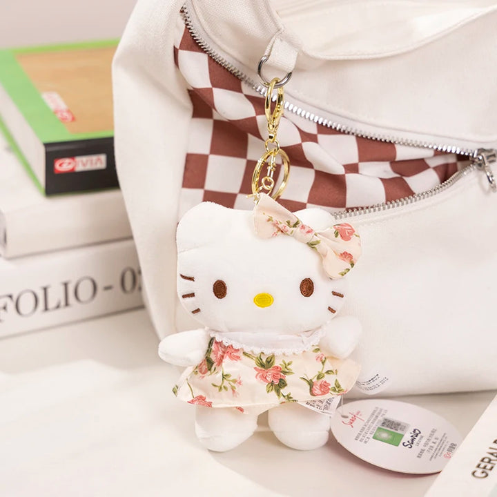 Sanrio Hello Kitty Kuromi Melody Pachacoo Cinnamoroll Stuffed Toys Pendant Cute Plush Toys Keyring Anime Keychain Birthday Gift