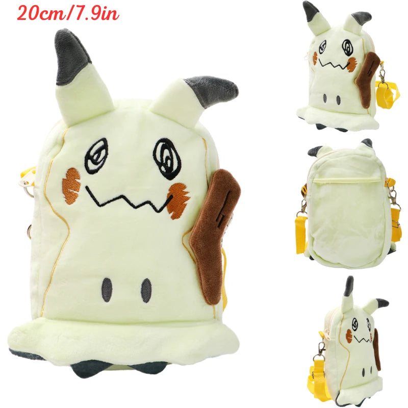 Kawaii Pokemon Pikachu Gengar Lucario Rowlet Plush Toys Bag Cute Anime Mimikyu Eevee Psyduck Peluche Dolls Shoulder Bags Gifts
