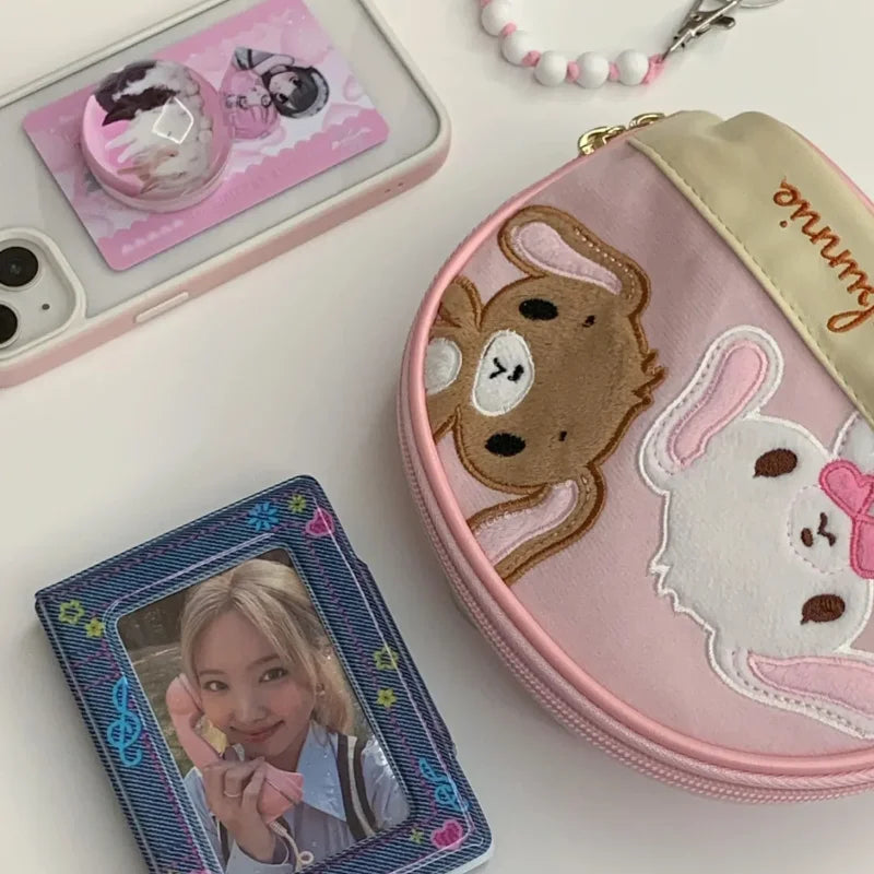 Kawaii Sanrio Sugarbunnies Shell Storage Bag Niche Makeup Bag Cute And Sweet Japanese Girl Zipper Portable Storage Wash Bag