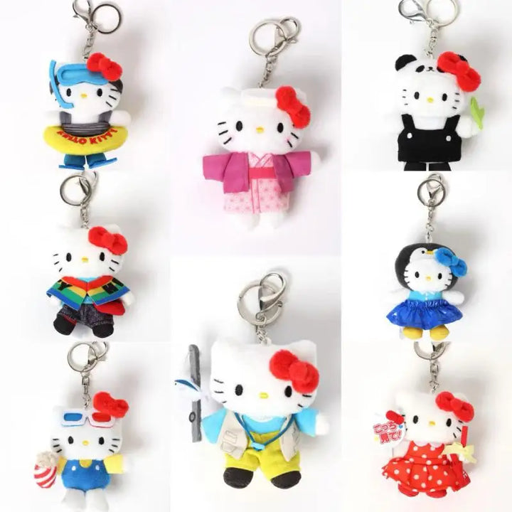 Kawaii Sanrio Hello Kitty Plush Toys Keychain Cartoon Backpack Keychain Accessories Doll Girl Birthday Creative Gift Peripherals