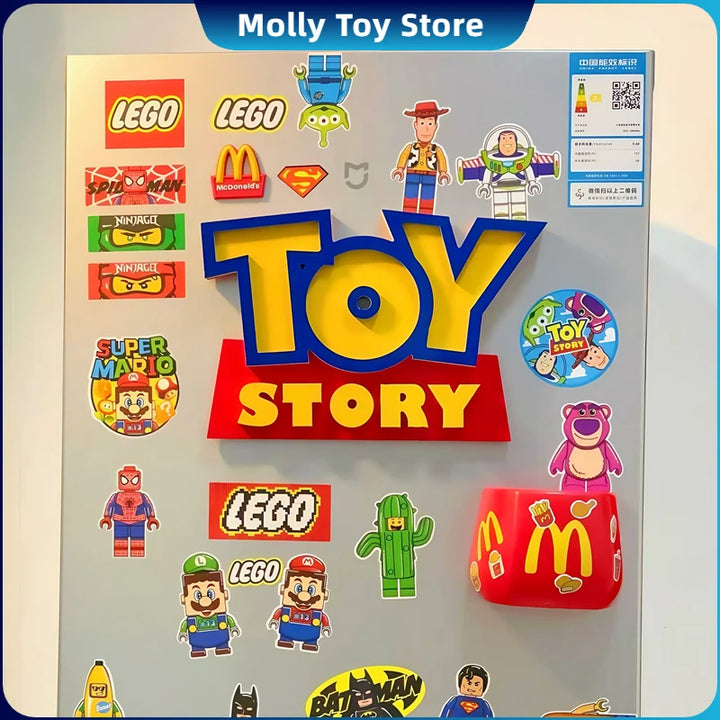 Anime Toy Story Toy Story 3d Logo Magnetic Attraction Signage Living Room Home Decor Children'S Room Ornament Party Birthday Gif