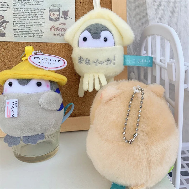 Cartoon Custard Bag Hamster Backpack Penguin Doll Lady Cute Plush Gift Creative Design Car Key Chain Wholesale Pearl Chain Style