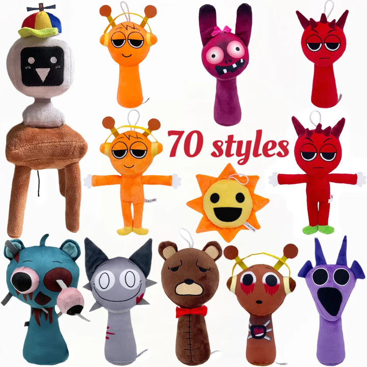 Sprunki Plush Toys Sprunki Plush Doll Sprunki Game Cartoon Pillow Kids Birthday Gifts Stuffed Dolls Christmas Gift
