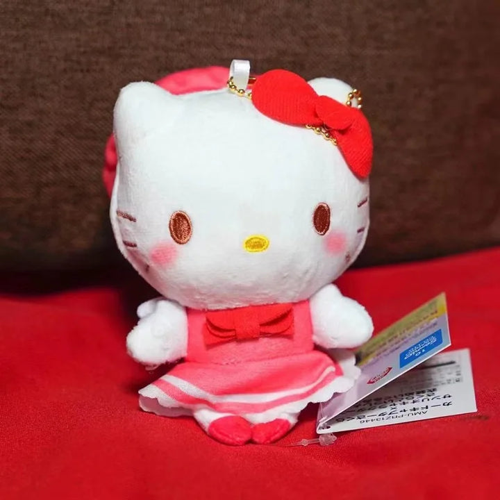 kawaii Sanrio Plush Toys Pendant Kuromi Cinnamoroll Cardcaptor Sakura series bow Kitty cat MY melody plush keychain bag charm