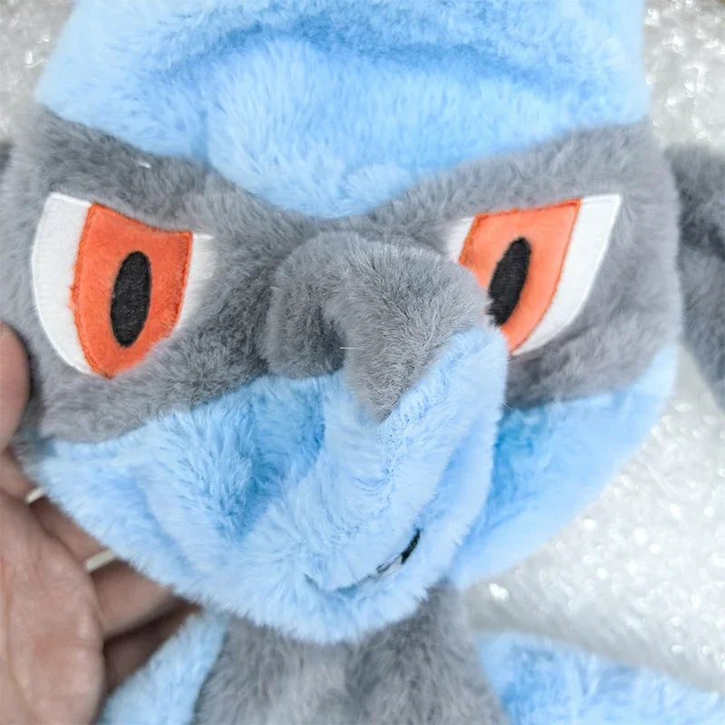 Huge Pokemon Riolu Lucario Anime Plush Toys Pokémon Plushie Kawaii Semi-finished Leather Holster Pillow Gift for Children Xmas
