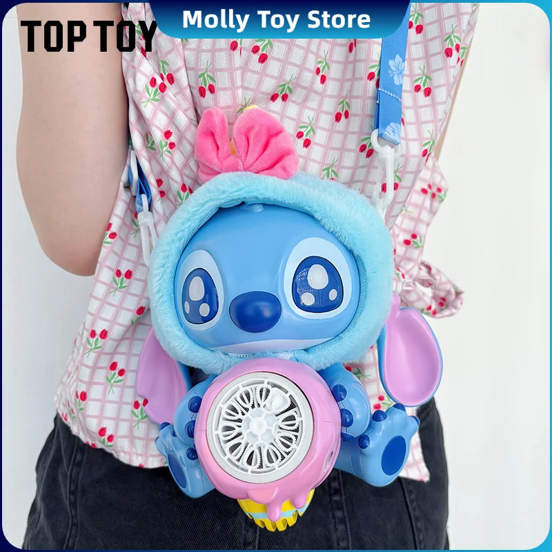 Genuine Lilo & Stitch Bubble Gun Kids Toy Bubbles Machine Automatic Soap Blower With Light Outdoor Games Kid Birthday Gift