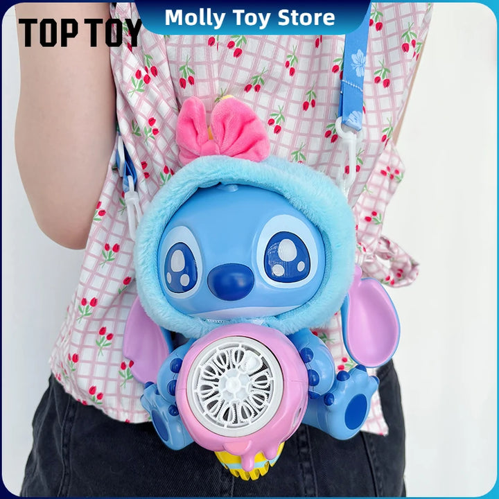 Genuine Lilo & Stitch Bubble Gun Kids Toy Bubbles Machine Automatic Soap Blower With Light Outdoor Games Kid Birthday Gift