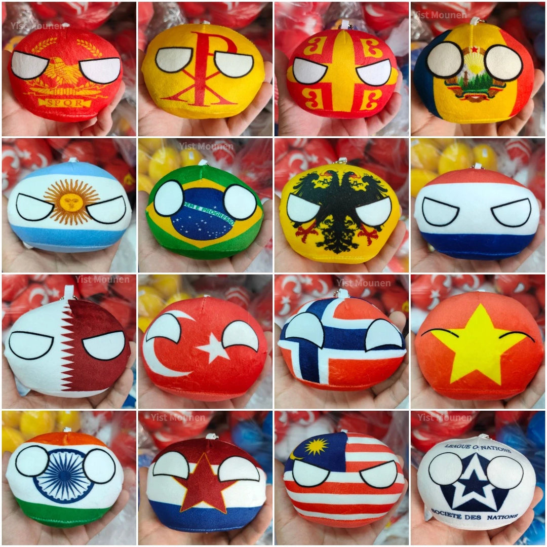 70 styles 10cm Country Ball Plush Toys Polandball Pendant Country Balls Countryball Stuffed Doll Toy Christmas Gift for Kids