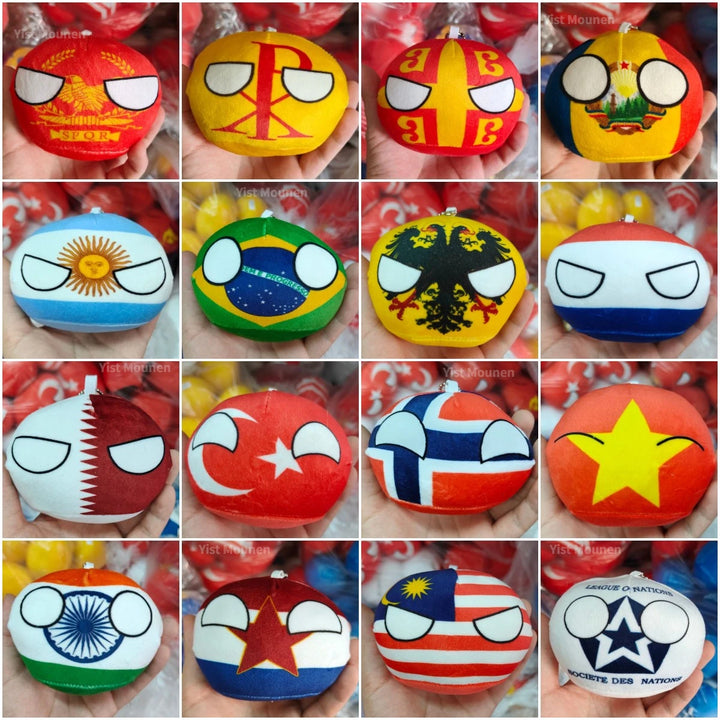 10cm Country Ball 70 styles Plush Toys Polandball Pendant Country Balls Countryball Stuffed Doll Toy Christmas Gift for Kids