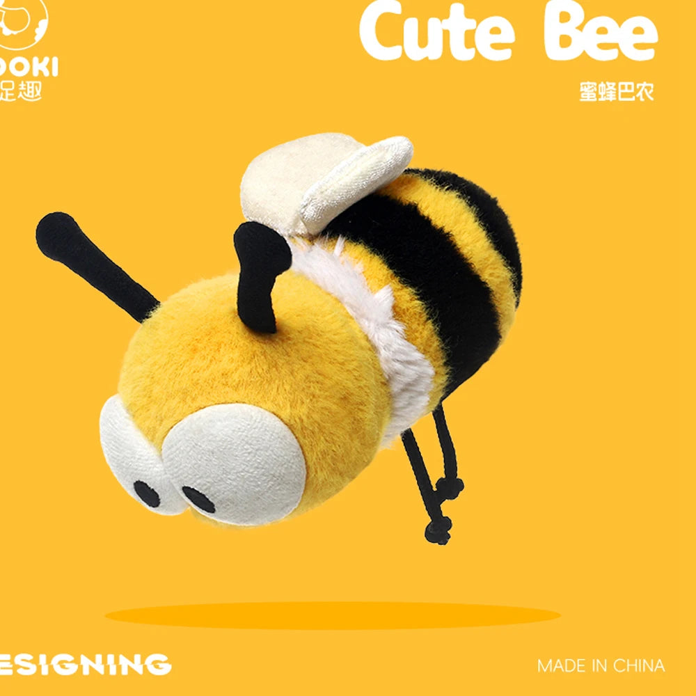 Cartoon Simulation Yellow Bee Stuffed Animal With 3D Big Eyes Busy Working Honey Bee Plush Toys Insects Fun Birthday Gifts