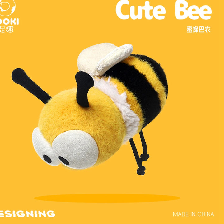 Cartoon Simulation Yellow Bee Stuffed Animal With 3D Big Eyes Busy Working Honey Bee Plush Toys Insects Fun Birthday Gifts