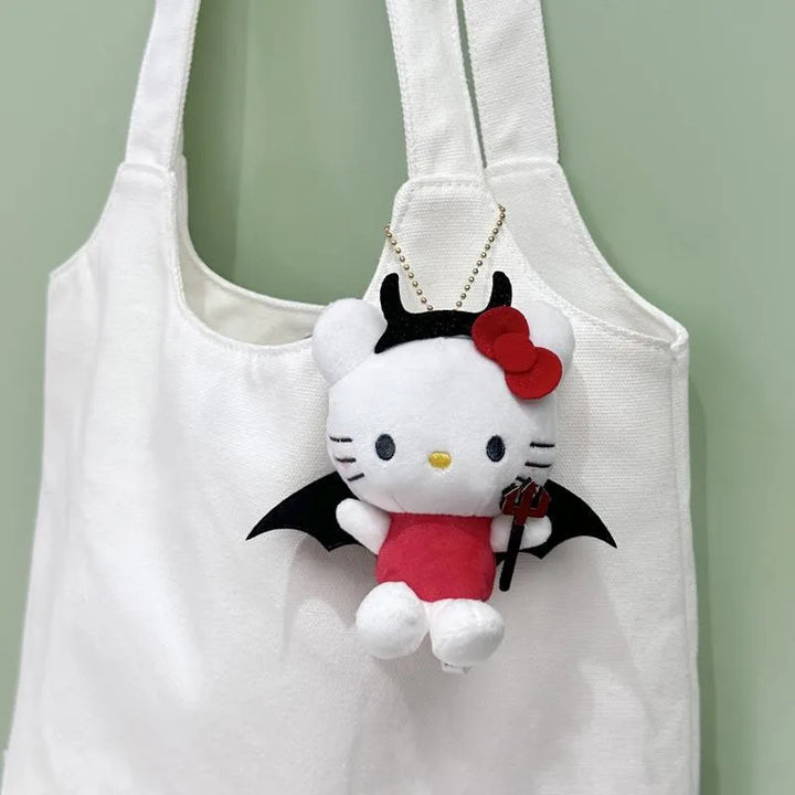 Sanrio Kuromi My Melody Keychain Cartoon Halloween Plush Toys Kawaii Hello Kitty Doll Backpack Pendant Decoration Holiday Gift