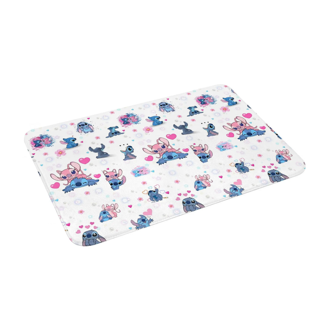 Lilo And Stitch Cartoon Bathroom Rugs Mat Extra Soft and Absorbent  Bath Rugs Mats Carpet Non-Slip for Shower Tub