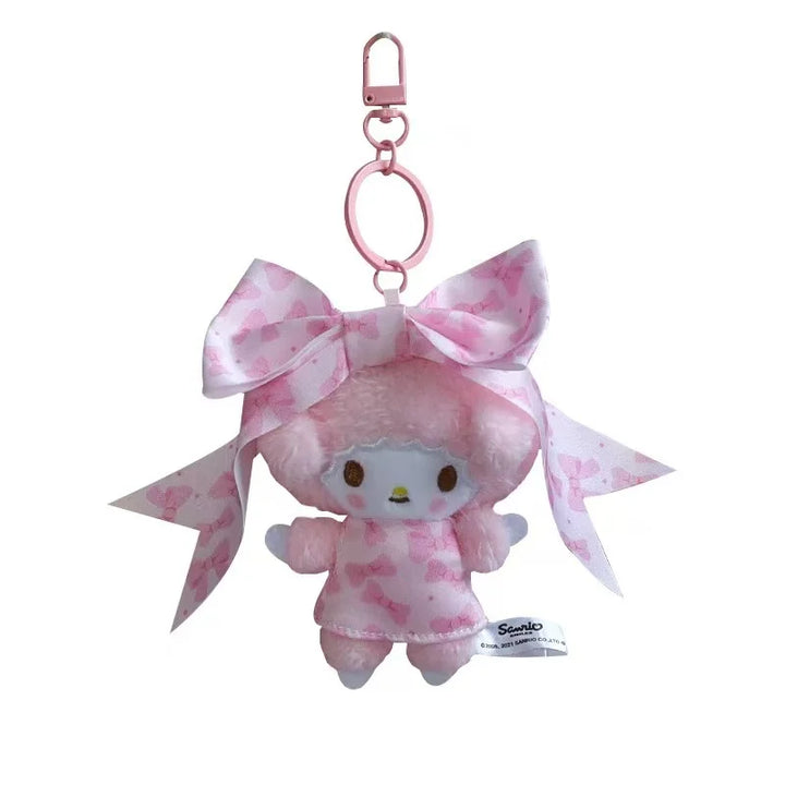 Sanrio My Melody Kawaii Cartoon Plush Toy Keychain Cute 50Th Anniversary Backpack Pendant Decoration Girl Birthday Creative Gift