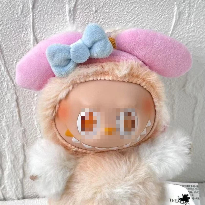 Sanrio plush Hat Outfit For Labubu Doll Headband Kawaii DIY Doll Headband Melody Cinnamoroll HelloKitty Cotton Doll Accessories