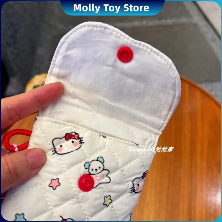 Hello Kitty Glasses Storage Bag Cartoon Inner Lining With Cotton Bag Portable Sunglasses Wrap Dopamine Sunglasses Package