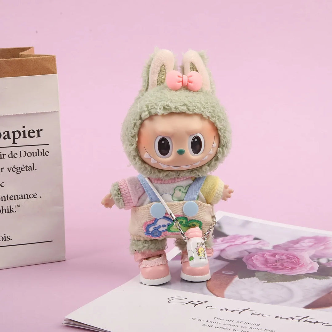 Mini Plush Doll Summer Cute Cute Dress 15cm/17cm Labubu I II Idol Doll Clothing Accessories Sitting Party Korean Kpop Exo
