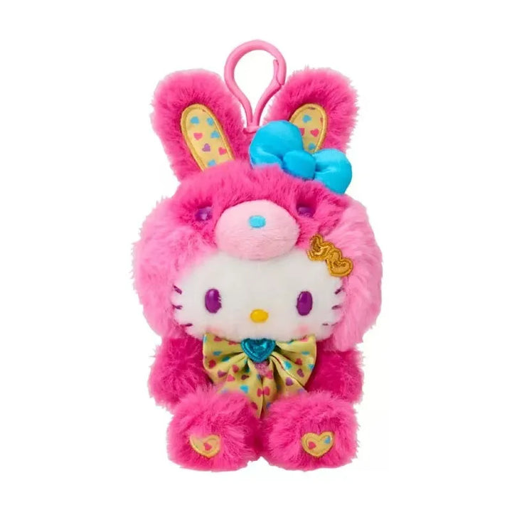 Sanrio Kuromi My Melody Plush Toy Kawaii Keychain Easter Rainbow Rabbit Hello Kitty Cinnamoroll Backpack Pendant Decoration Gift