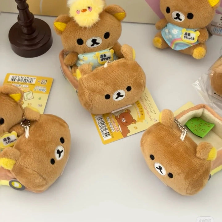 Cartoon Rilakkuma 20th Anniversary Plush Doll easy bear Temari bag Pendant Kawaii  Mini kuma car plush KeyChain Decoration Gift