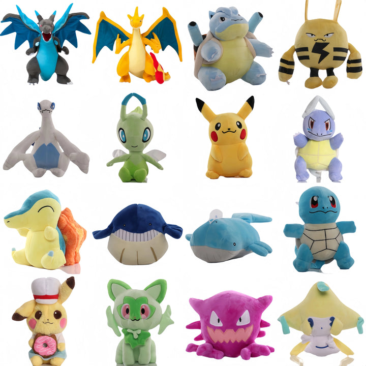 New Pokemon Pikachu Plush Celebi Elekid Lugia Stuffed Doll Charizard Wailmer Wailord Blastoise Squirtle Jirachi  Hobbies Toys