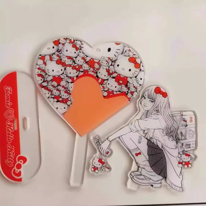 Tomie Junji Ito Peripherals Hellokitty Creative Standing Plates Decorations High Face Value Cartoon Cute Desktop Toys Fun Gift