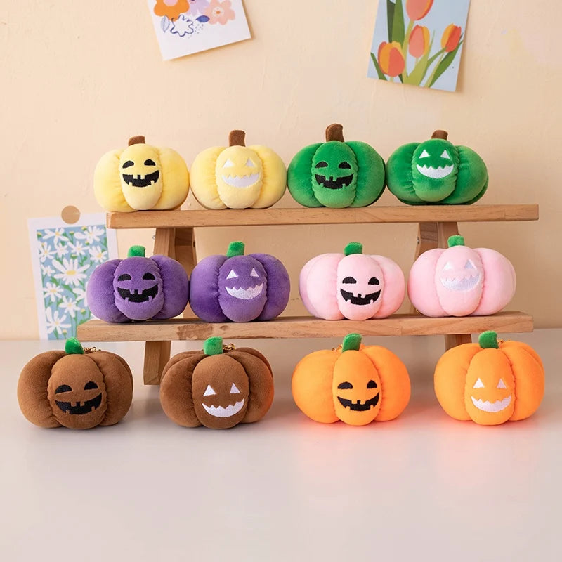 10cm Halloween Pumpkin Plush Toy Glow-in-the-dark Pumpkin Plushie Pendant Christmas Gift Home Decor