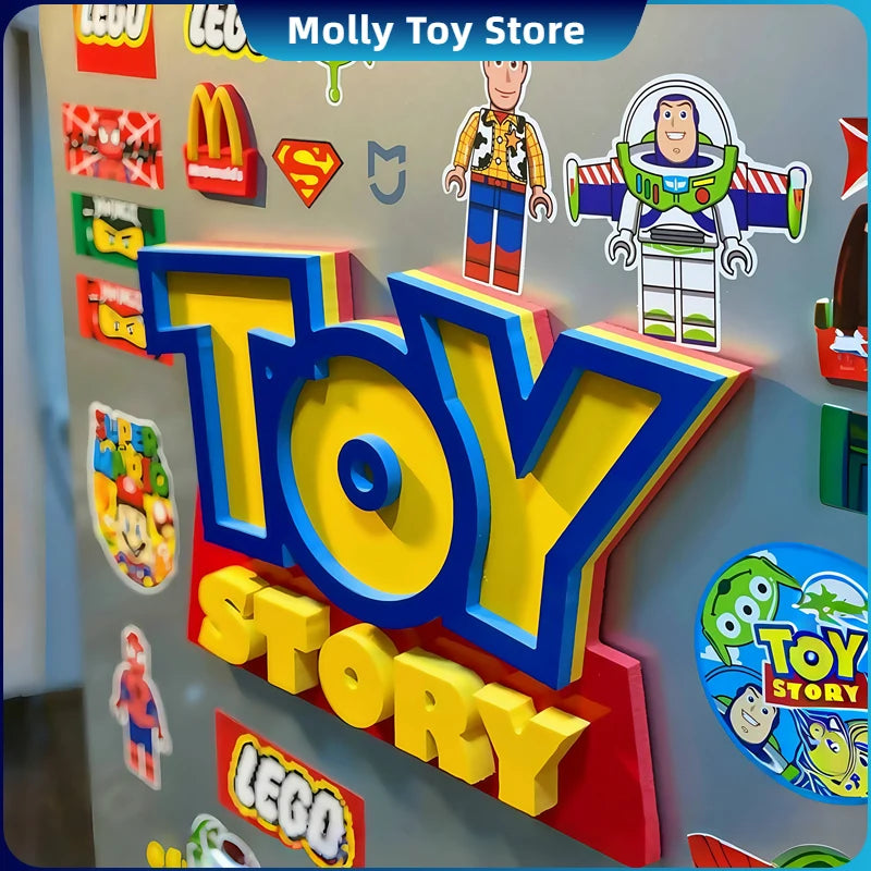 Anime Toy Story Toy Story 3d Logo Magnetic Attraction Signage Living Room Home Decor Children'S Room Ornament Party Birthday Gif
