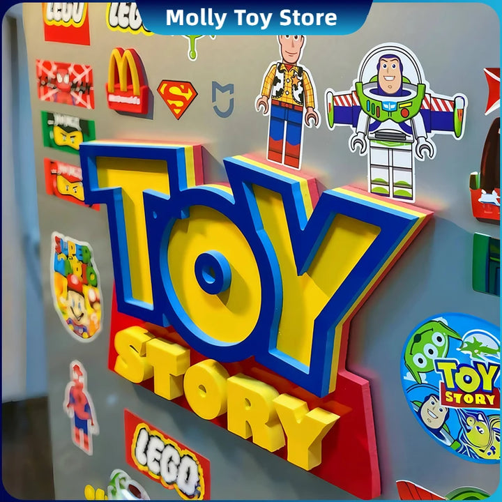 Anime Toy Story Toy Story 3d Logo Magnetic Attraction Signage Living Room Home Decor Children'S Room Ornament Party Birthday Gif