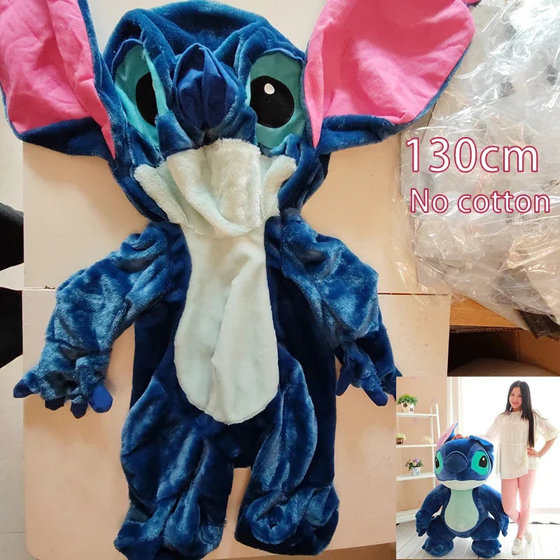 110/130cm Disney Lilo and Stitch Plush Toys Pixar Anime Big Stich Angel Doll Pillow Semi-finished Leather Holster Gift for Kids