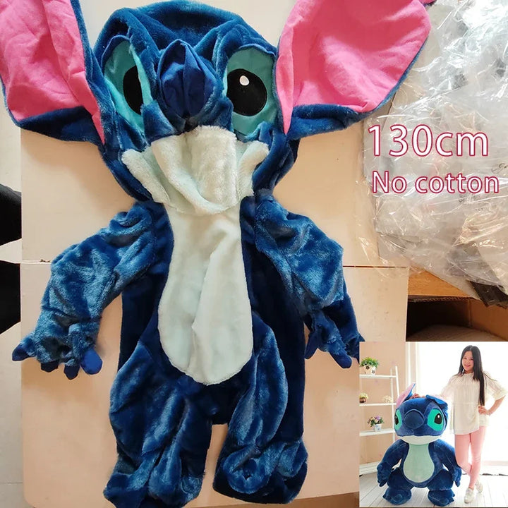 110/130cm Disney Lilo and Stitch Plush Toys Pixar Anime Big Stich Angel Doll Pillow Semi-finished Leather Holster Gift for Kids