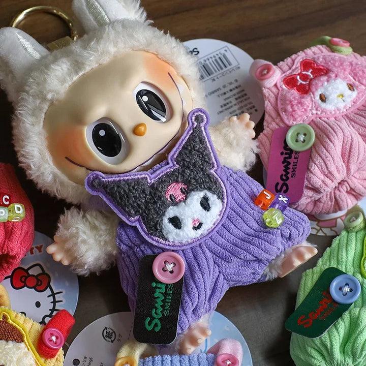 Labubu Doll Clothes Cute Overalls Sanrio Kuromi Cinnamoroll Clothes Cotton Doll Clothes Suitable for 17cm Dolls Children Gifts